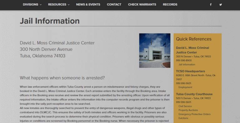 David L. Moss Inmate Lookup, Jail Info & Booking Search – Tulsa County ...
